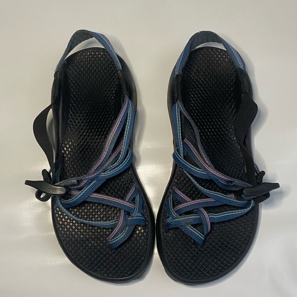 Chaco Vibram sandals size  6 black blue - Picture 1 of 9